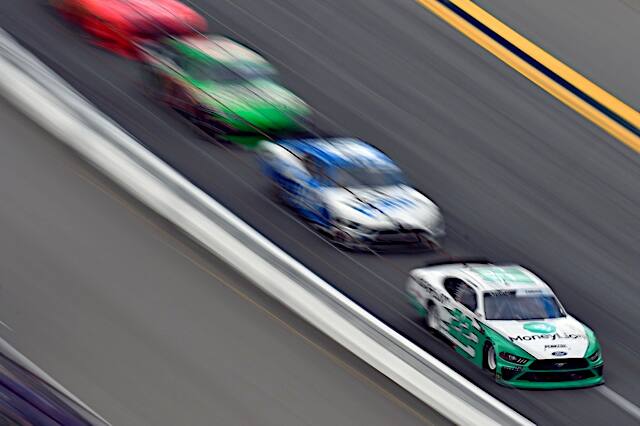 Team Penske's Austin Cindric (22) ran in the top five before being caught up in a late accident. Team Penske's Austin Cindric (22) ran in the top five before being caught up in a late accident.